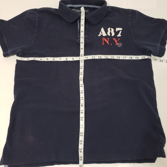 Aeropostale New York Short Sleeve 3 button Polo Shirt Men's large black - Picture 8 of 9